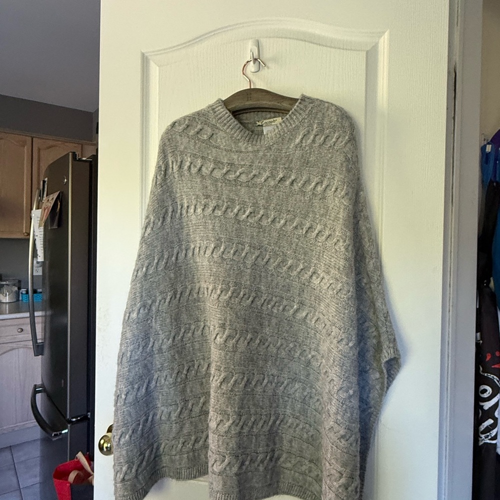 Gray Cable Knit Women's Sweater